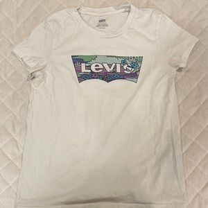 Levi's White Tee with Pastel Graphic